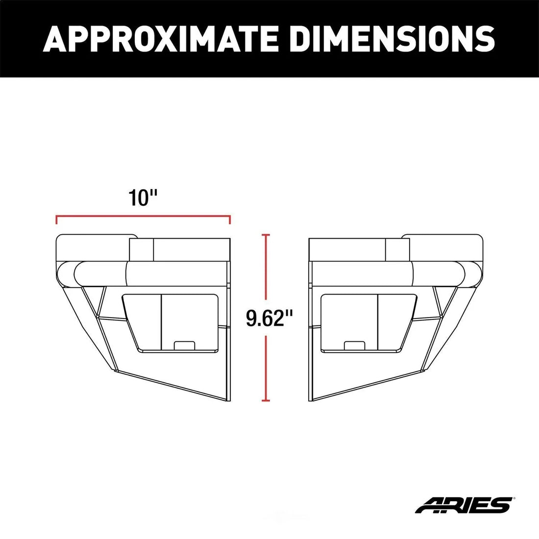 ARIES TrailChaser Steel Rear Bumper Corners with LEDs 2081222 fits Jeep Wrangler - Side View