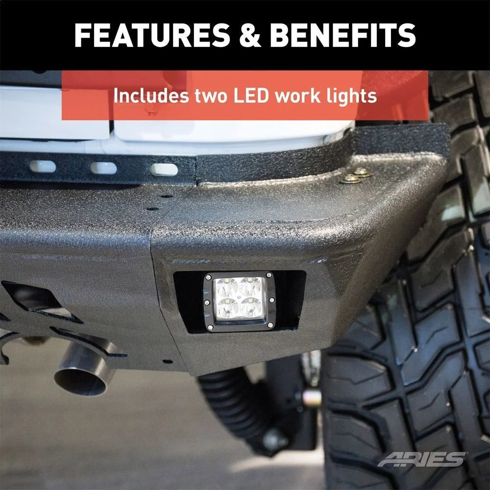 ARIES TrailChaser Steel Rear Bumper Corners with LEDs 2081222 fits Jeep Wrangler - Additional View 5