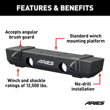 Load image into Gallery viewer, ARIES TrailCrusher Steel Front Bumper, 12.5K 2156000 fits Jeep Wrangler JK