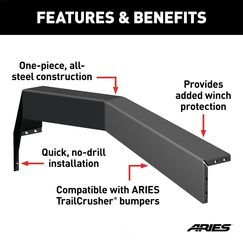 ARIES TrailCrusher Steel Front Bumper Angular Brush Guard 2156050 fits Jeep Wrangler / Gladiator / 2018-2019 Jeep Wrangler...