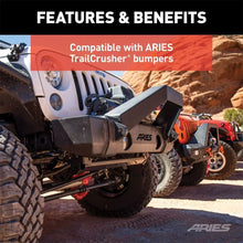 Load image into Gallery viewer, ARIES TrailCrusher Steel Front Bumper Angular Brush Guard 2156050 fits Jeep Wrangler / Gladiator / 2018-2019 Jeep Wrangler...