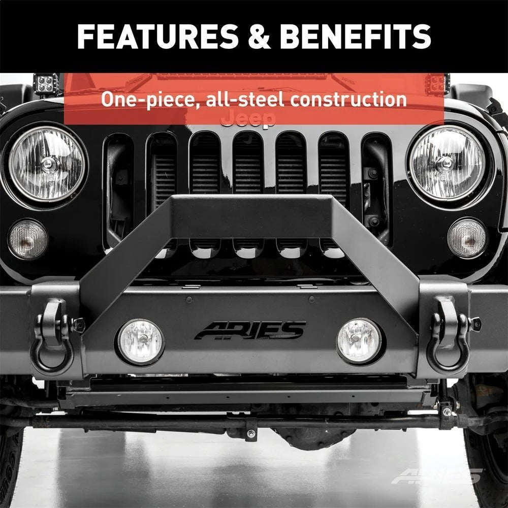 ARIES TrailCrusher Steel Front Bumper Angular Brush Guard 2156050 fits Jeep Wrangler / Gladiator / 2018-2019 Jeep Wrangler...