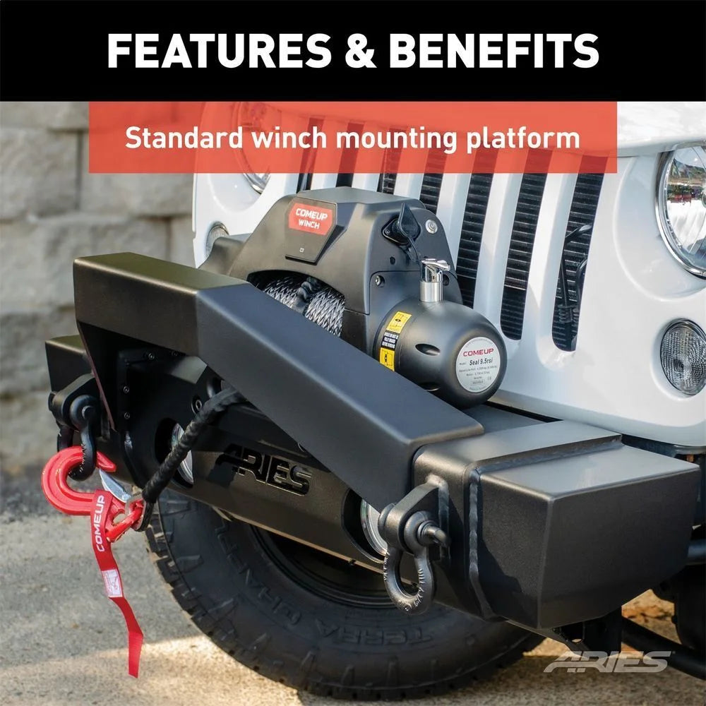ARIES TrailCrusher Steel Front Bumper with Brush Guard, 12.5K 2186000 fits Jeep Wrangler JK - Additional View 5