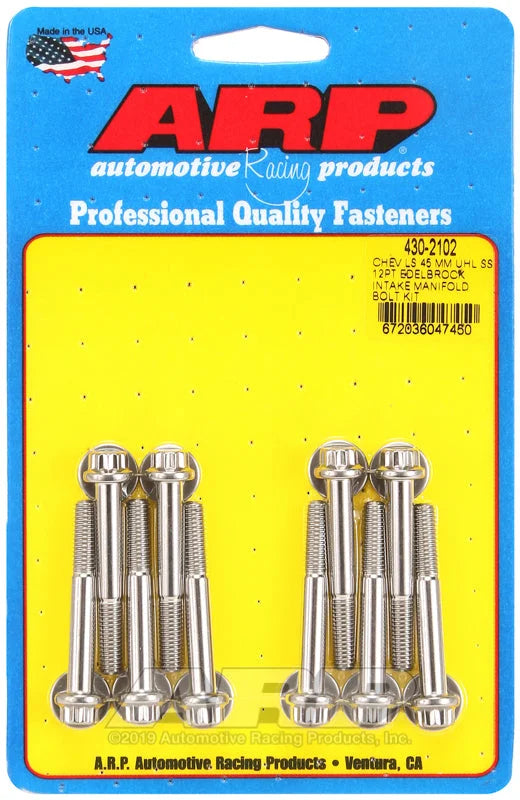 ARP Chevy LS 45mm UHL 12pt Edelbrock intake manifold bolt kit