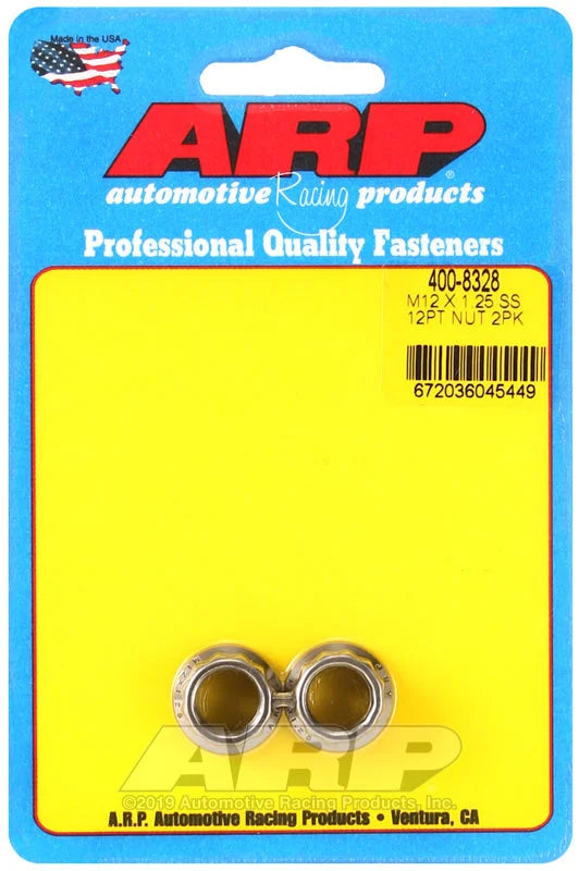 ARP M12 X 1.25 (.750 collar) SS 12pt nut kit