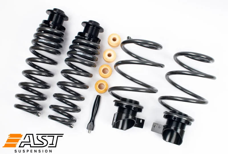 AST BMW G87 M2 / G80 M3 / G81 /G82 M4 / G83 M4 Adjustable Lowering Springs - 20-46mm Fr / 10-36mm Rr - Side View