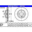 Load image into Gallery viewer, ATE Brake Disc 424133 fits 1994-1996 Saab 900 - Detail View