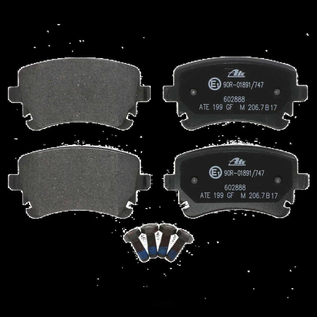 ATE Brake Pad Set 602888 fits 2005-2011 Audi A6 / A6 Quattro / S6 - Back View