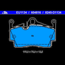 Load image into Gallery viewer, ATE Brake Pad Set 604816 fits 2017-2022 Porsche 718 Boxster / 2017-2022 Porsche 718 Cayman / 2005-2009 2013-2016 Porsche B...