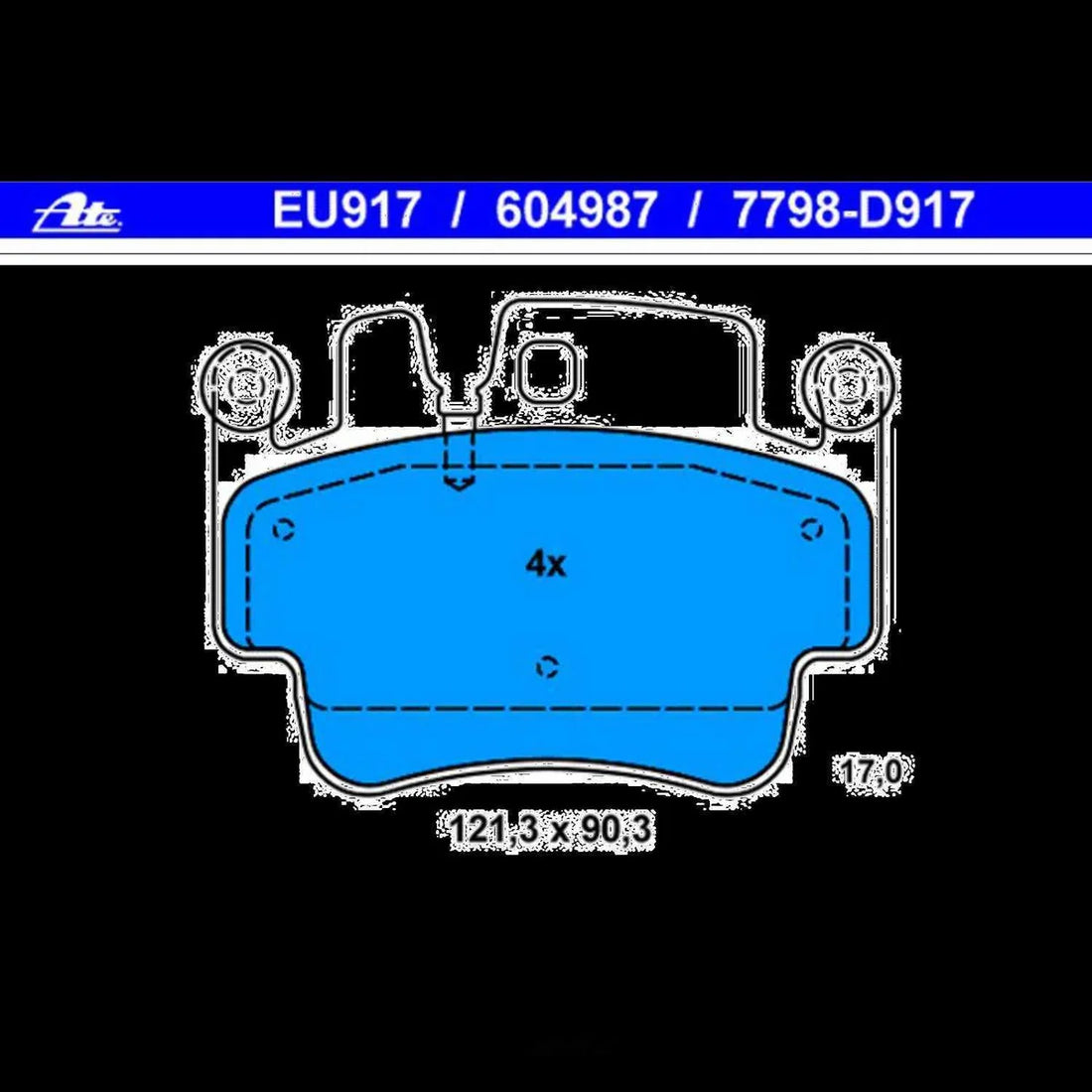 ATE Brake Pad Set 604987 fits 1999-2005 Porsche 911 / Boxster - Installation View