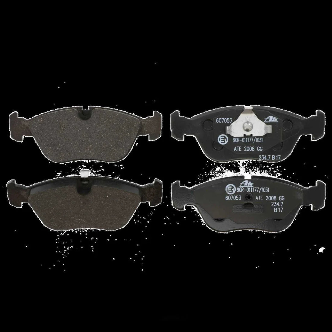 ATE Brake Pad Set 607053 fits 1993-1997 Volvo 850 / 1998-2004 Volvo C70 / 1998-2000 Volvo S70 / 1998-2000 Volvo V70 - Back...