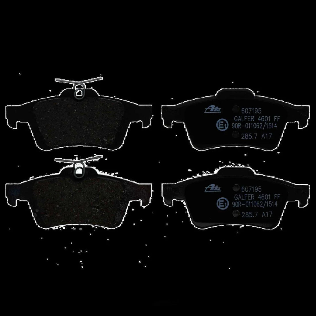 ATE Brake Pad Set 607195 fits 2008-2013 Volvo C30 / 2006-2013 Volvo C70 / 2004-2011 Volvo S40 / 2005-2011 Volvo V50 - Back...