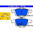 Load image into Gallery viewer, ATE Brake Pad Set 607195 fits 2008-2013 Volvo C30 / 2006-2013 Volvo C70 / 2004-2011 Volvo S40 / 2005-2011 Volvo V50 - Side...