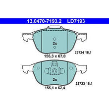 Load image into Gallery viewer, ATE Brake Pad Set LD7193 fits 2008-2013 Volvo C30 / 2006-2013 Volvo C70 / 2004-2011 Volvo S40 / 2005-2011 Volvo V50 - Side...