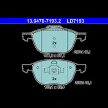 Load image into Gallery viewer, ATE Brake Pad Set LD7193 fits 2008-2013 Volvo C30 / 2006-2013 Volvo C70 / 2004-2011 Volvo S40 / 2005-2011 Volvo V50 - Inst...