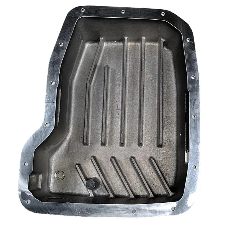 ATS Diesel 68RFE Aluminum +5 Qt Transmission Pan - Back View