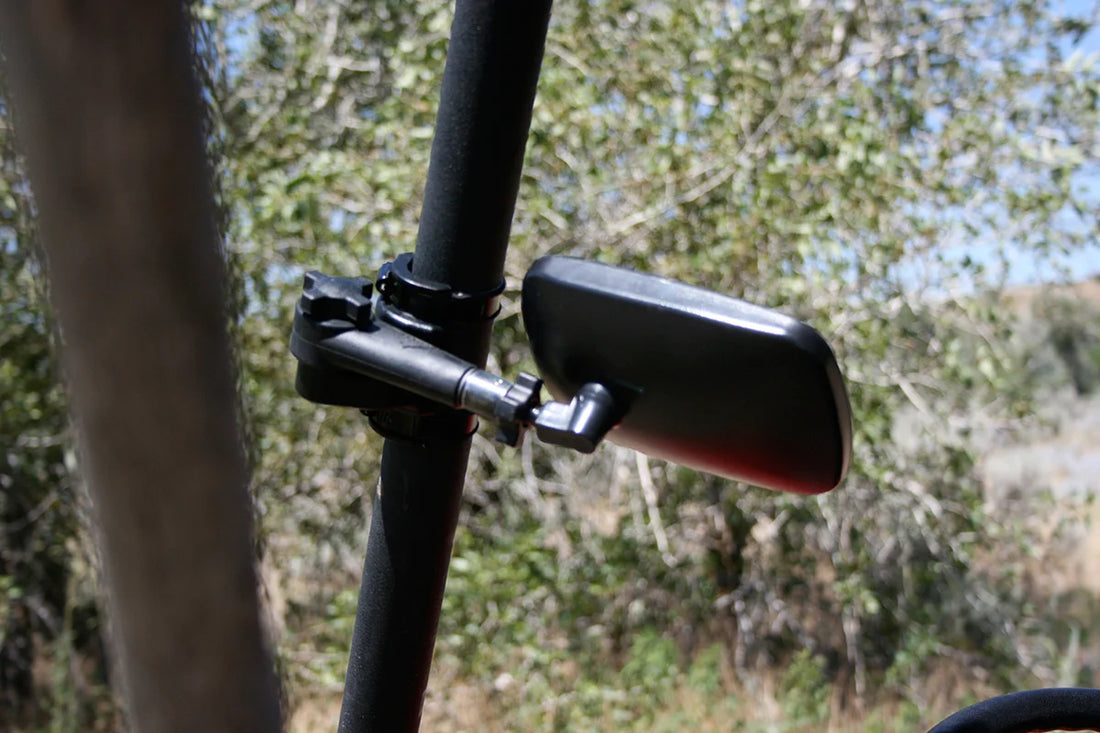 ATV-TEK Mirror - Clearview - Side View - Breakaway - Rectangle - Black UTVMIR1 - Installation View