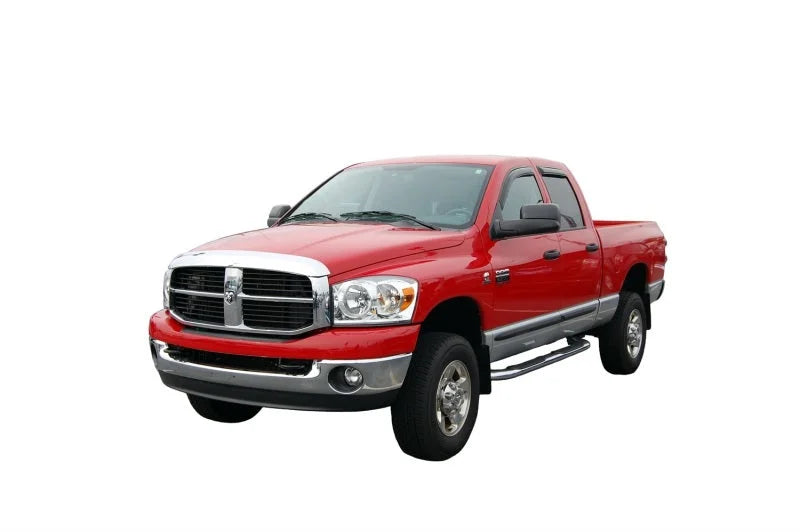 AVS 02-08 Dodge RAM 1500 Quad Cab Ventvisor In-Channel Front & Rear Window Deflectors 4pc - Smoke - Installation View
