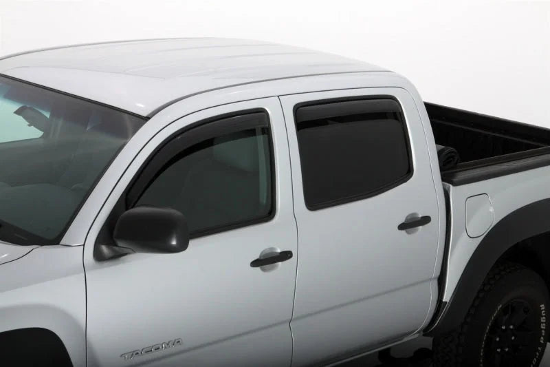 AVS 05-15 Toyota Tacoma Double Cab Ventvisor In-Channel Front & Rear Window Deflectors 4pc - Smoke - Side View