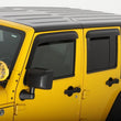 Load image into Gallery viewer, AVS 07-18 Jeep Wrangler Unlimited Ventvisor Outside Mount Window Deflectors 4pc - Smoke - Detail View
