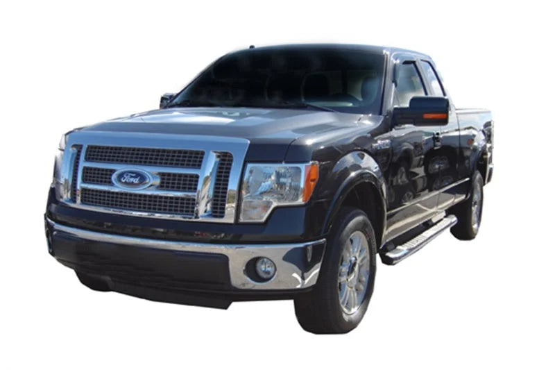 AVS 09-14 Ford F-150 Standard Cab Ventvisor Outside Mount Window Deflectors 2pc - Smoke - Side View