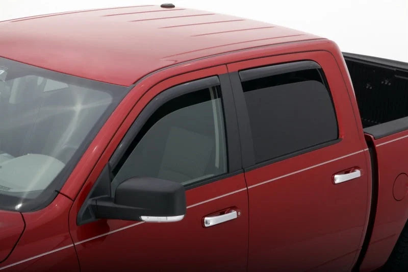 AVS 09-18 Dodge RAM 1500 Crew Cab Ventvisor In-Channel Front & Rear Window Deflectors 4pc - Smoke - Back View