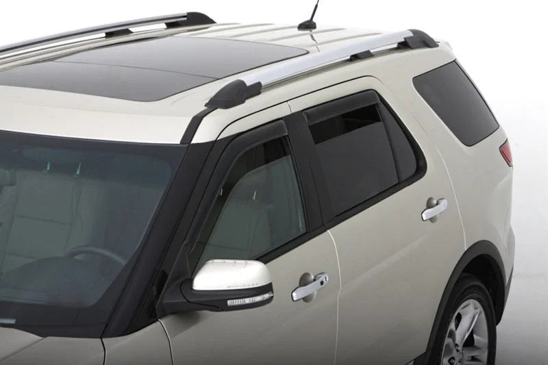AVS 11-18 Ford Explorer Ventvisor In-Channel Front & Rear Window Deflectors 4pc - Smoke - Side View