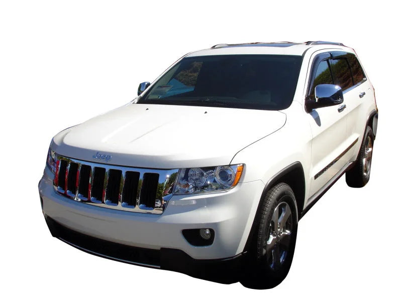 AVS 11-18 Jeep Grand Cherokee Ventvisor Outside Mount Window Deflectors 4pc - Smoke - Side View