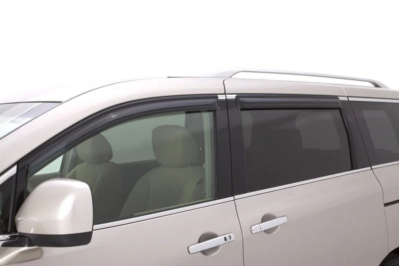 AVS 11-18 Nissan Quest Ventvisor Outside Mount Window Deflectors 4pc - Smoke - Side View
