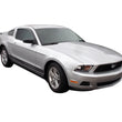 Load image into Gallery viewer, AVS 12-14 Ford Mustang Ventvisor Outside Mount Window Deflectors 2pc - Smoke - Back View