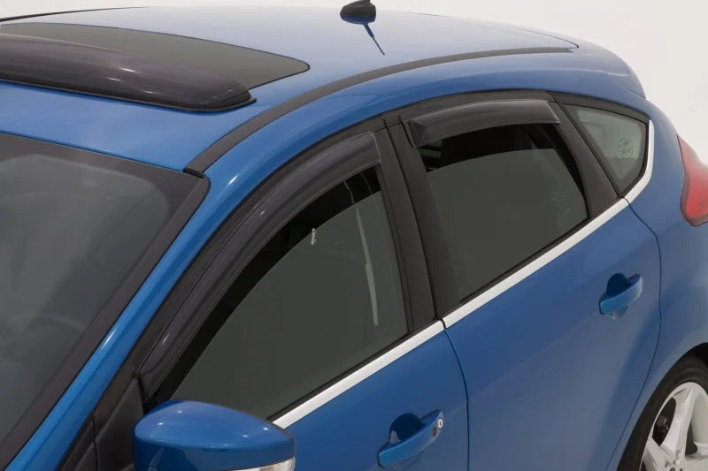 AVS 12-18 Ford Focus Ventvisor Outside Mount Window Deflectors 4pc - Smoke - Side View