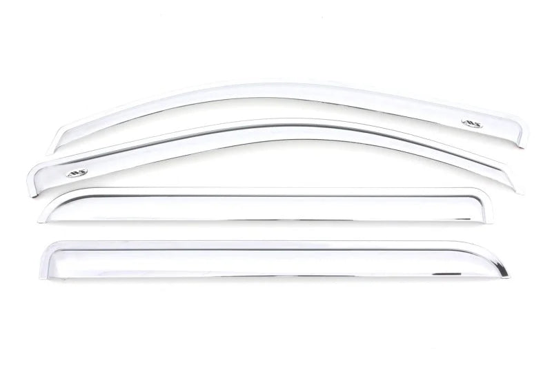 AVS 15-18 Chevy Silverado 2500 Crew Cab Ventvisor Front & Rear Window Deflectors 4pc - Chrome - Side View