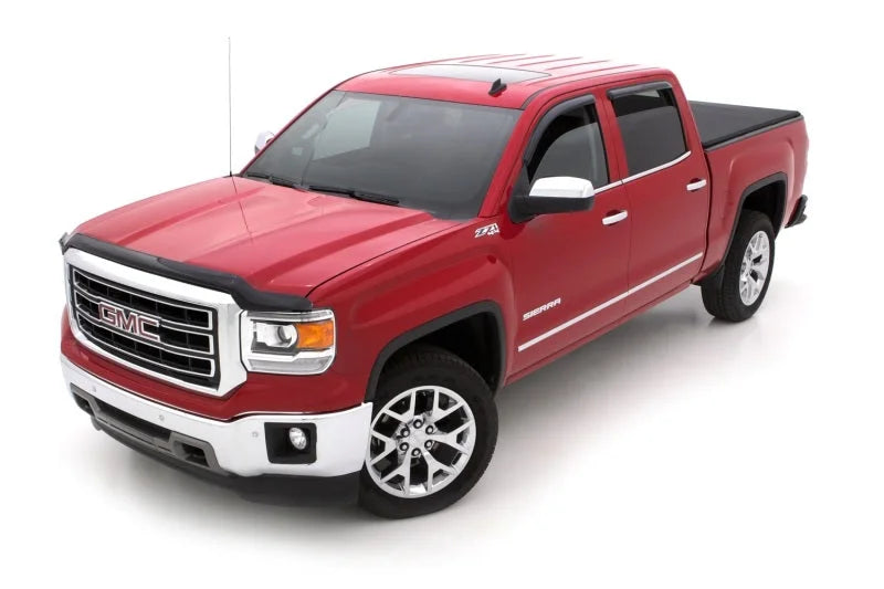 AVS 15-18 Chevy Silverado 2500 Crew Cab Ventvisor Outside Mount Window Deflectors 4pc - Smoke - Back View