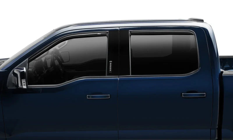AVS 15-18 Ford F-150 Supercrew Ventvisor In-Channel Front & Rear Window Deflectors 4pc - Smoke - Side View