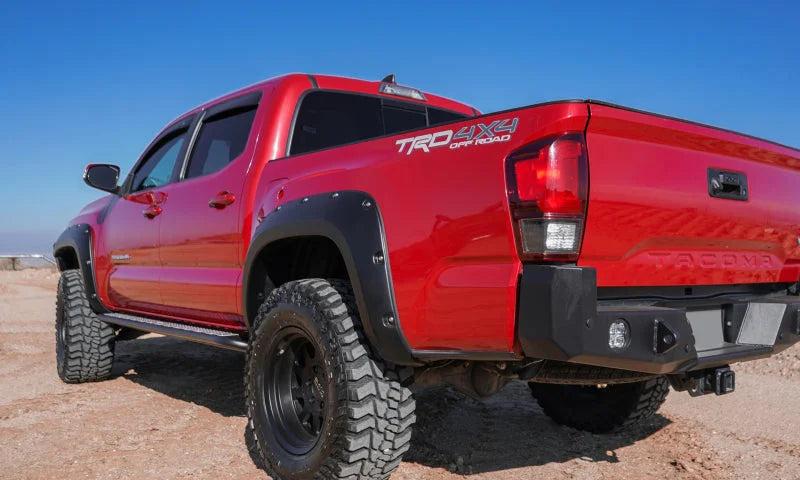 AVS 16-18 Toyota Tacoma Double Cab Ventvisor In-Channel Front & Rear Window Deflectors 4pc - Smoke - Installation View