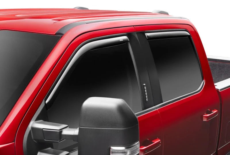 AVS 17-18 Ford F-250 Super Duty Supercrew Ventvisor Front & Rear Window Deflectors 4pc - Smoke - Side View