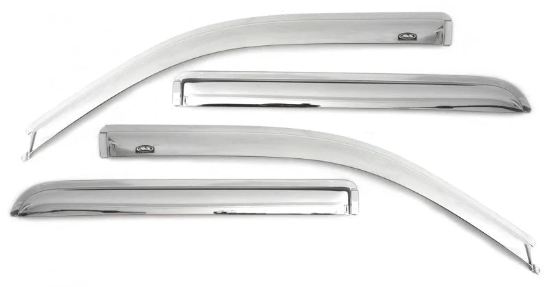 AVS 20-22 Chevrolet Silverado 1500 LTD Ext. Cab/DC F&R Ventvisor Window Deflectors 4pc - Chrome - Side View