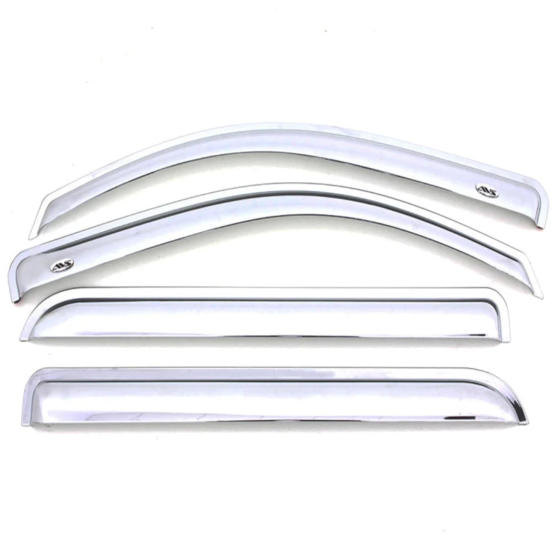 AVS 2019 RAM 1500 Crew Cab Ventvisor Outside Mount Front & Rear Window Deflectors 4pc - Chrome - Side View