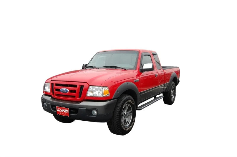 AVS 99-11 Ford Ranger (Fixed Window) Ventvisor Outside Mount Window Deflectors 4pc - Smoke - Back View