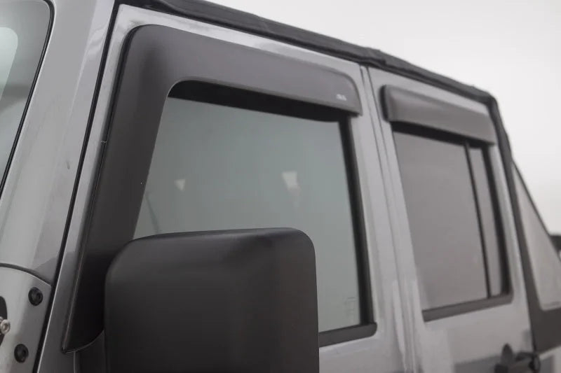 AVS Ventvisor & Aeroskin Deflector Combo Kit - Matte Black fits 2007-2018 Jeep Wrangler / 2018 Jeep Wrangler JK - Side View