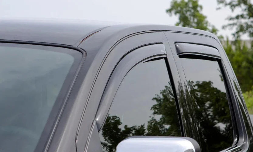 AVS 17-18 Ford F-250 Super Duty Supercrew Ventvisor Front & Rear Window Deflectors 4pc - Smoke - Back View