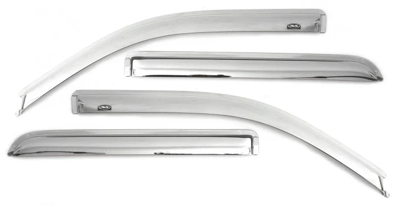 AVS Ventvisor Outside Mount Front & Rear Window Deflectors - Chrome fits 2007-2017 Jeep Patriot - Side View