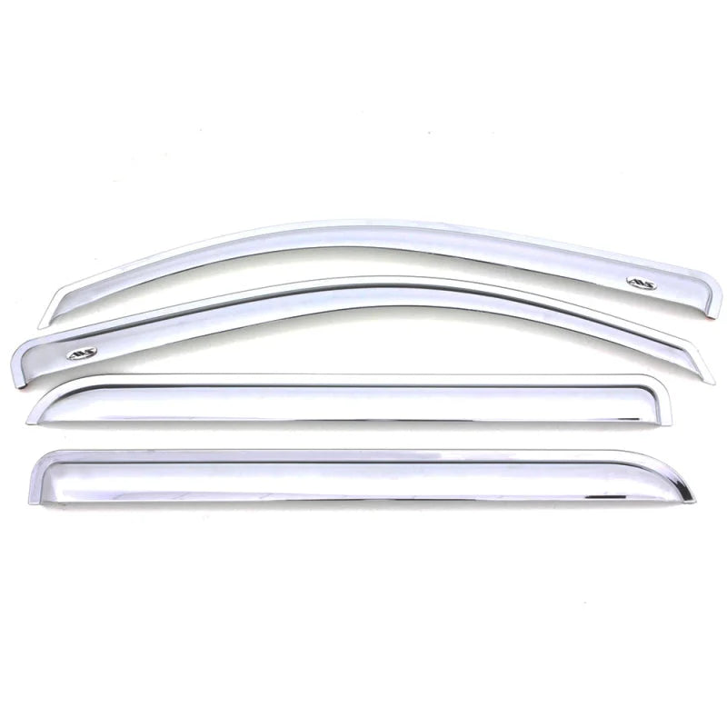 AVS Ventvisor Outside Mount Front & Rear Window Deflectors - Chrome fits 2007-2017 Jeep Patriot - Installation View
