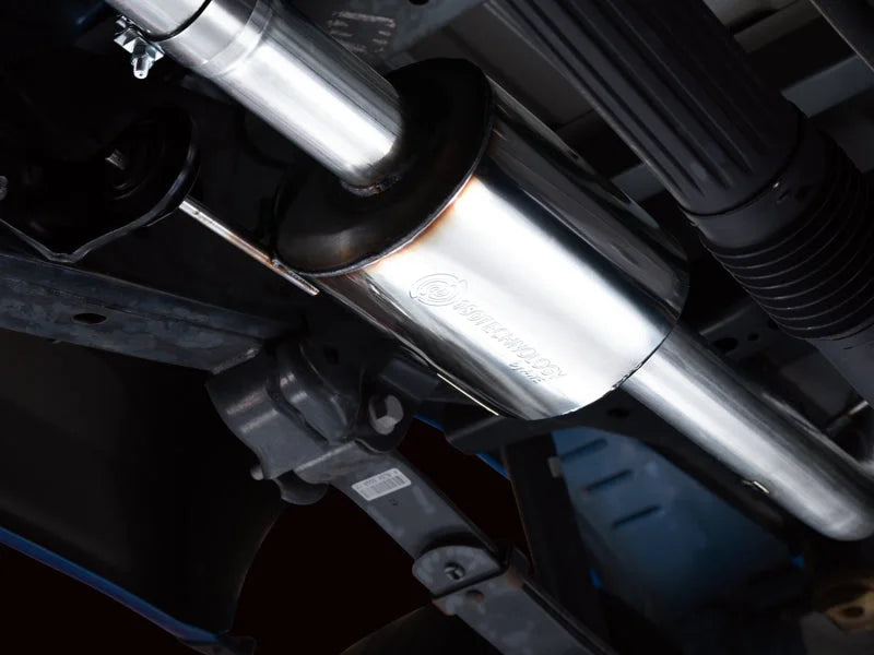 AWE 0FG 21+ Ford F150 Dual Side Exit Cat-Back Exhaust - 4.5in Diamond Black Tips - Installation View