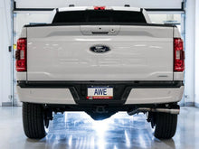 Load image into Gallery viewer, AWE 0FG 21+ Ford F150 Dual Side Exit Cat-Back Exhaust- 4.5in Chrome Silver Tips - Back View