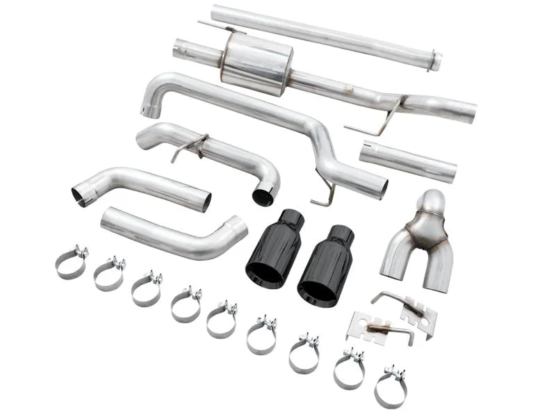 AWE 0FG 21+ Ford F150 Dual Split Rear Cat-Back Exhaust- 5in Diamond Black Tips - Additional View 10