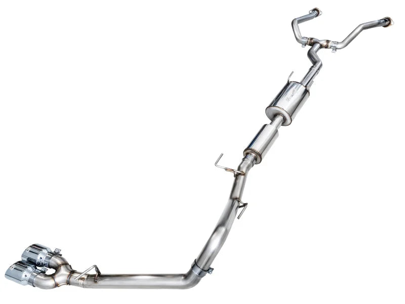 AWE 0FG Exhaust for 3rd Gen Toyota Tundra - Dual Chrome Silver Tips - Main Product View