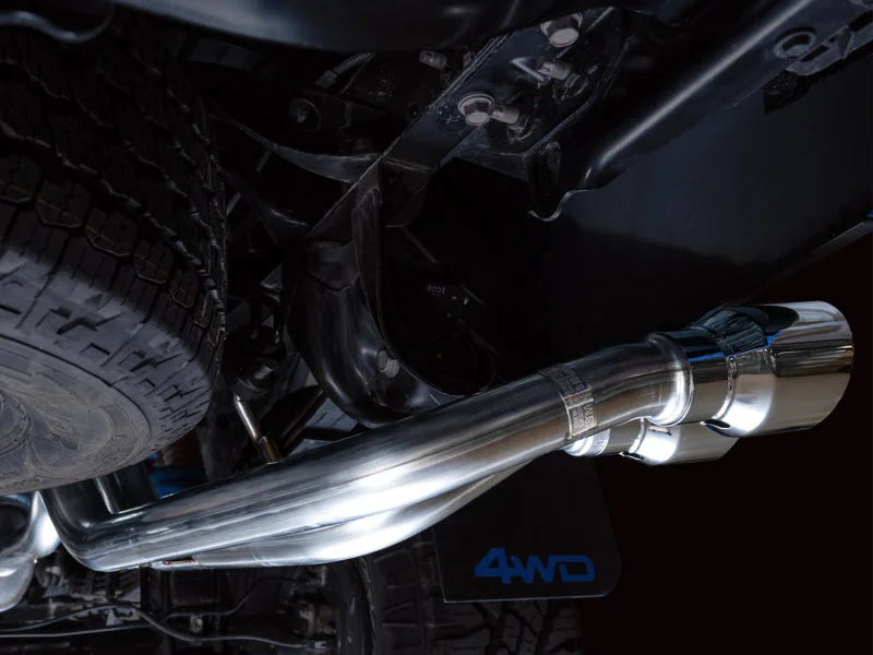 AWE 16-22 Toyota Tacoma 0FG Catback Exhaust w/ BashGuard - Dual Chrome Silver Tips - Additional View 6