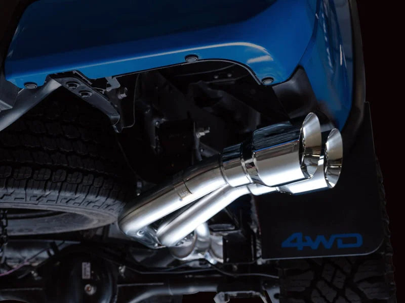 AWE 16-22 Toyota Tacoma 0FG Catback Exhaust w/ BashGuard - Dual Chrome Silver Tips - Additional View 7