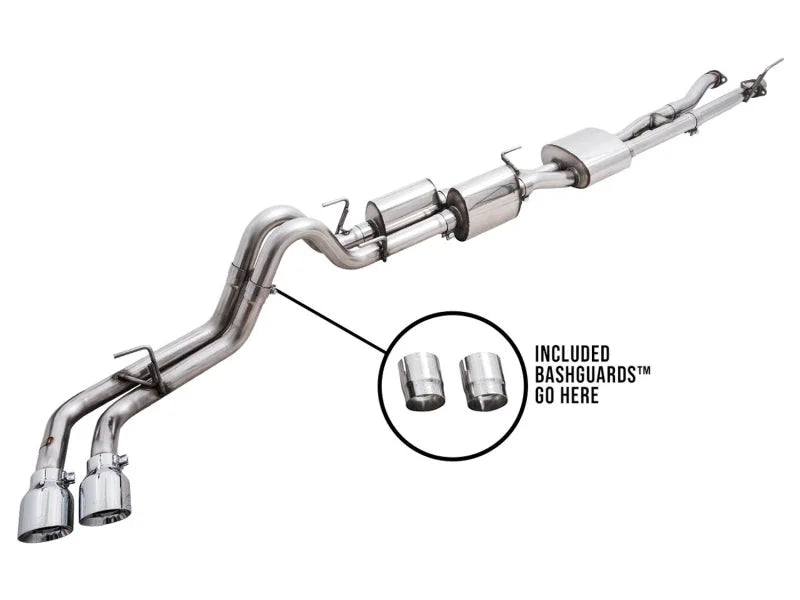 AWE 16-22 Toyota Tacoma 0FG Catback Exhaust w/ BashGuard - Dual Chrome Silver Tips - Additional View 16